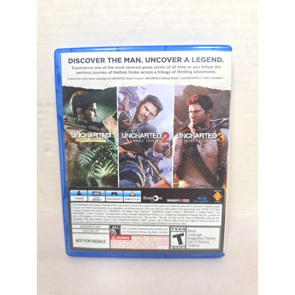 Uncharted Collection - Sony PlayStation 4 No Manual